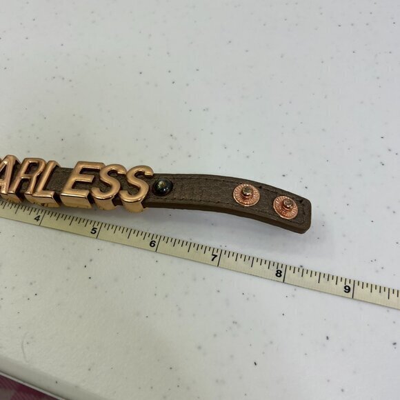 Fearless Bracelet BCBGeneration Rose Gold‎ Brown Cuff Faux Leather Pink - Picture 7 of 7